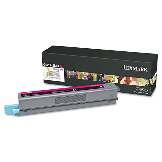 Lexmark C925H2MG High-Yield Toner Cartridge, Magenta-in Retail Packaging