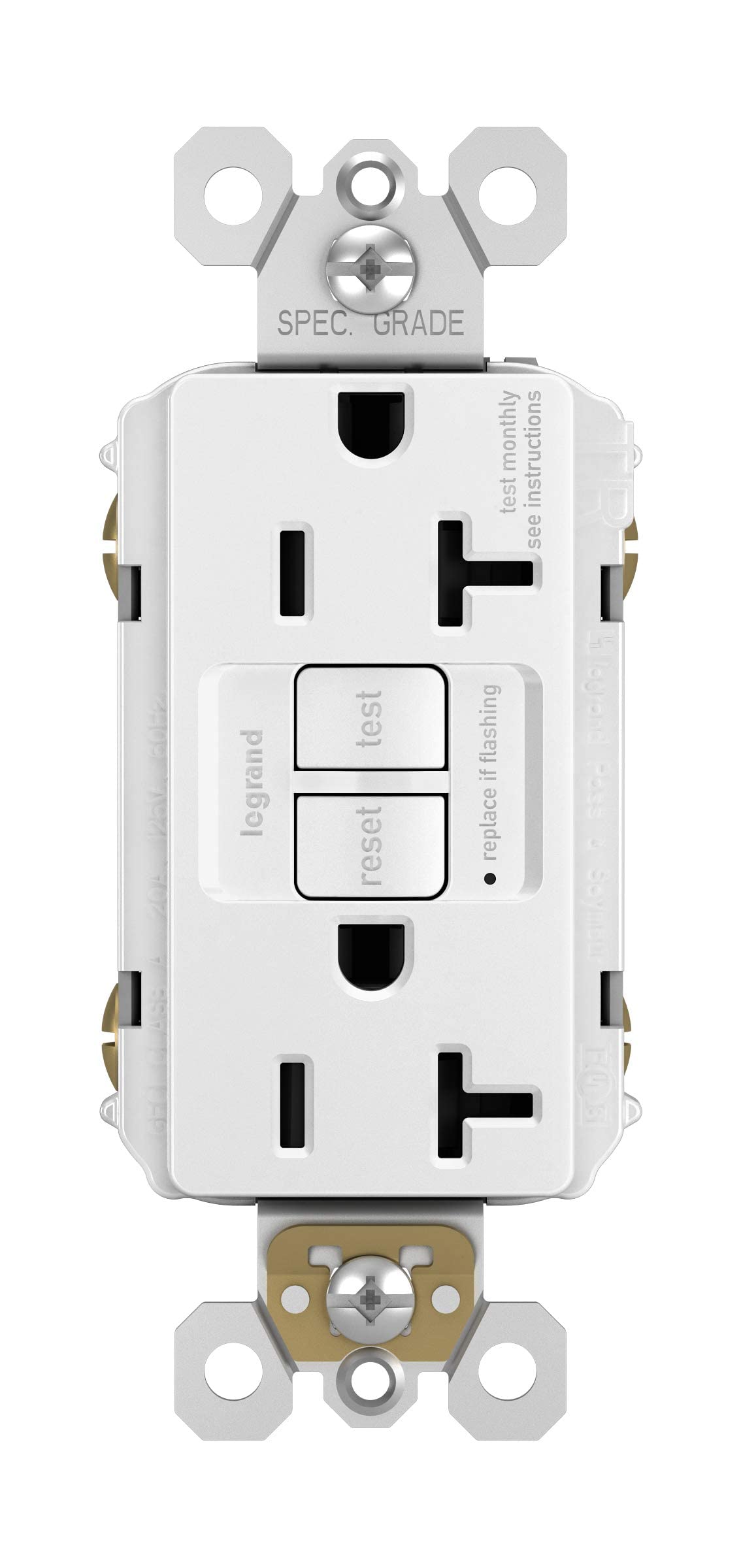 Legrand Radiant 20A GFCI Duplex Outlet 2097TRW3PKCC4, 3 Pack