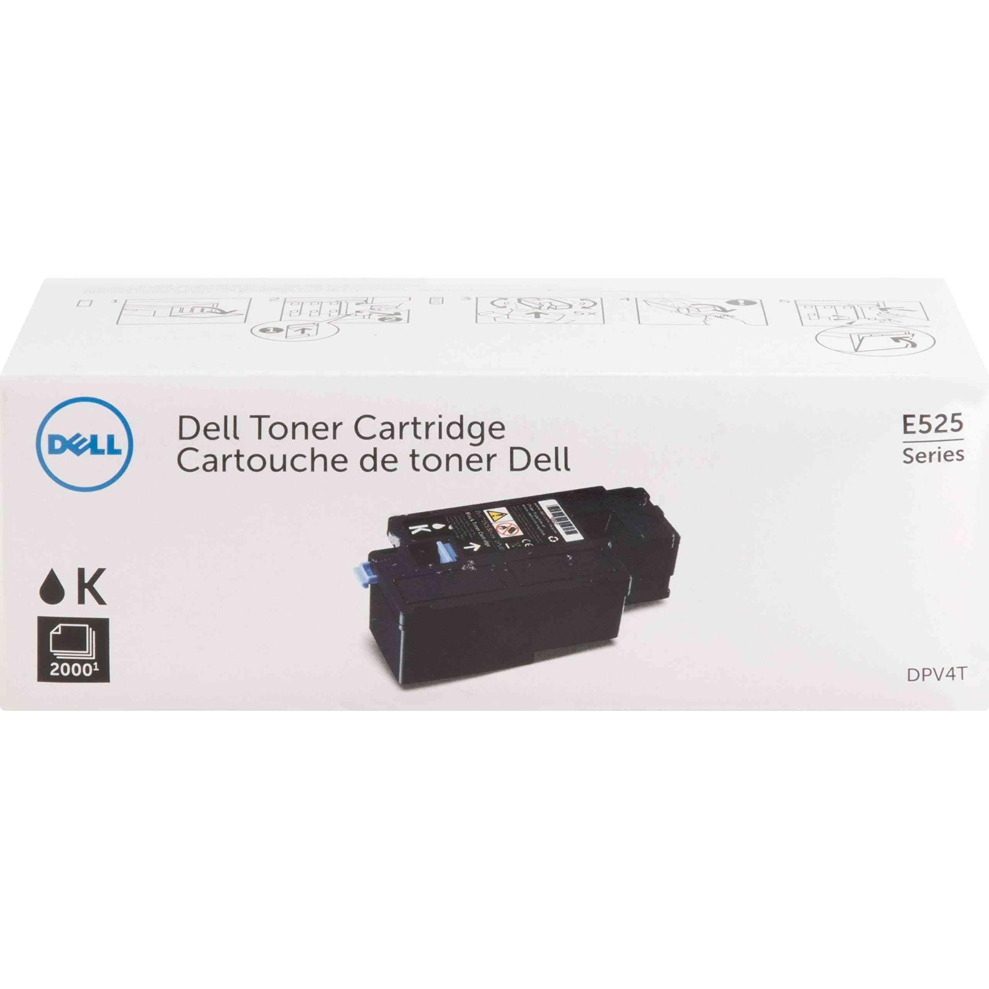 Dell 593BBJX DPV4T/H3M8P Genuine Toner Cartridge, 2000 Page-Yield, Black