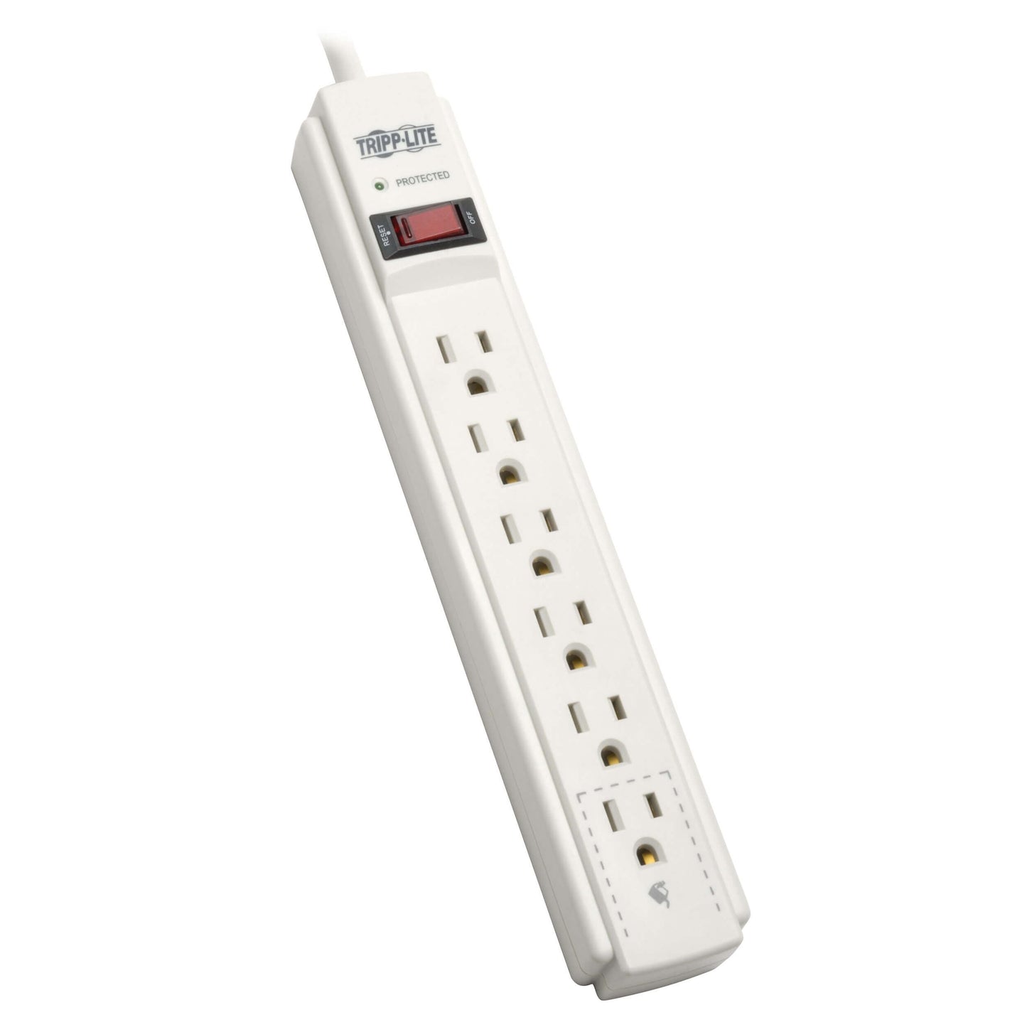 Tripp Lite Protect It Surge Protector/Suppressor 6 Outlets 6' Cord 720 Joules Gray, TLP606, Lot of 1