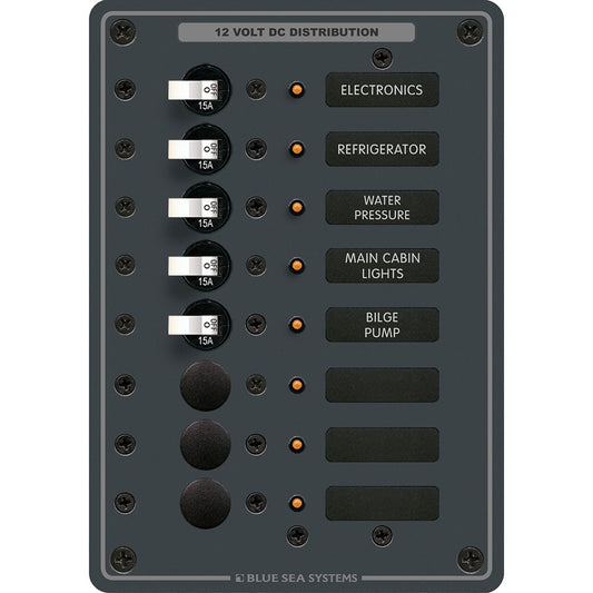 Blue Sea 8023 DC 8 Position Circuit Breaker Panel