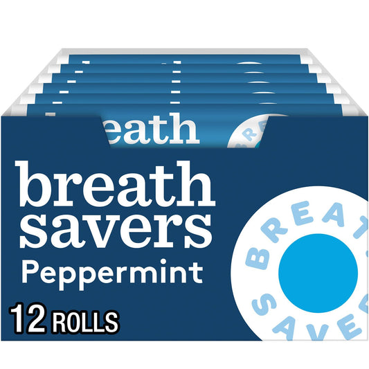 BREATH SAVERS Peppermint Mints Roll .75 oz 30/12ct