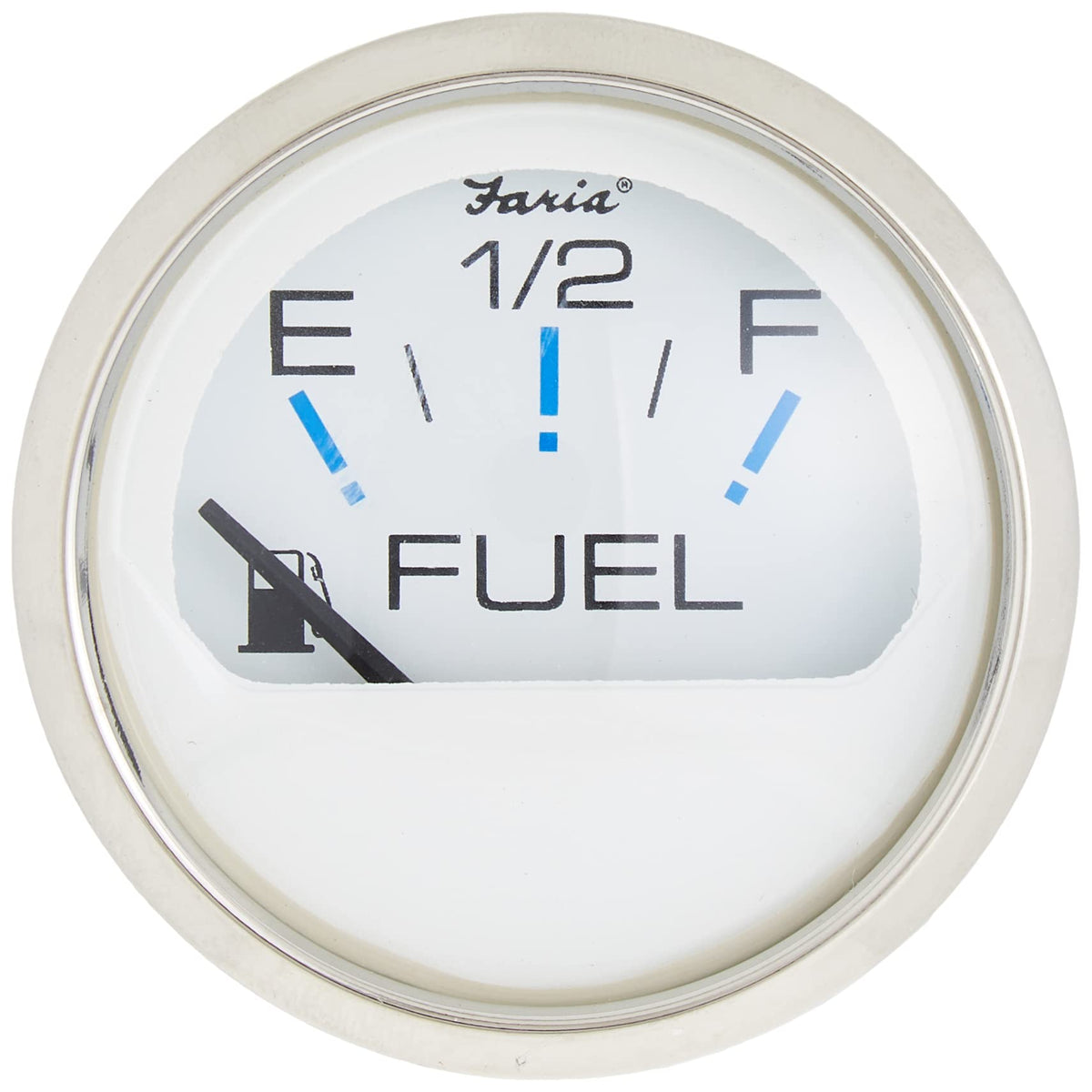 Faria Chesapeake White SS 2" Fuel Level Gauge GP9373