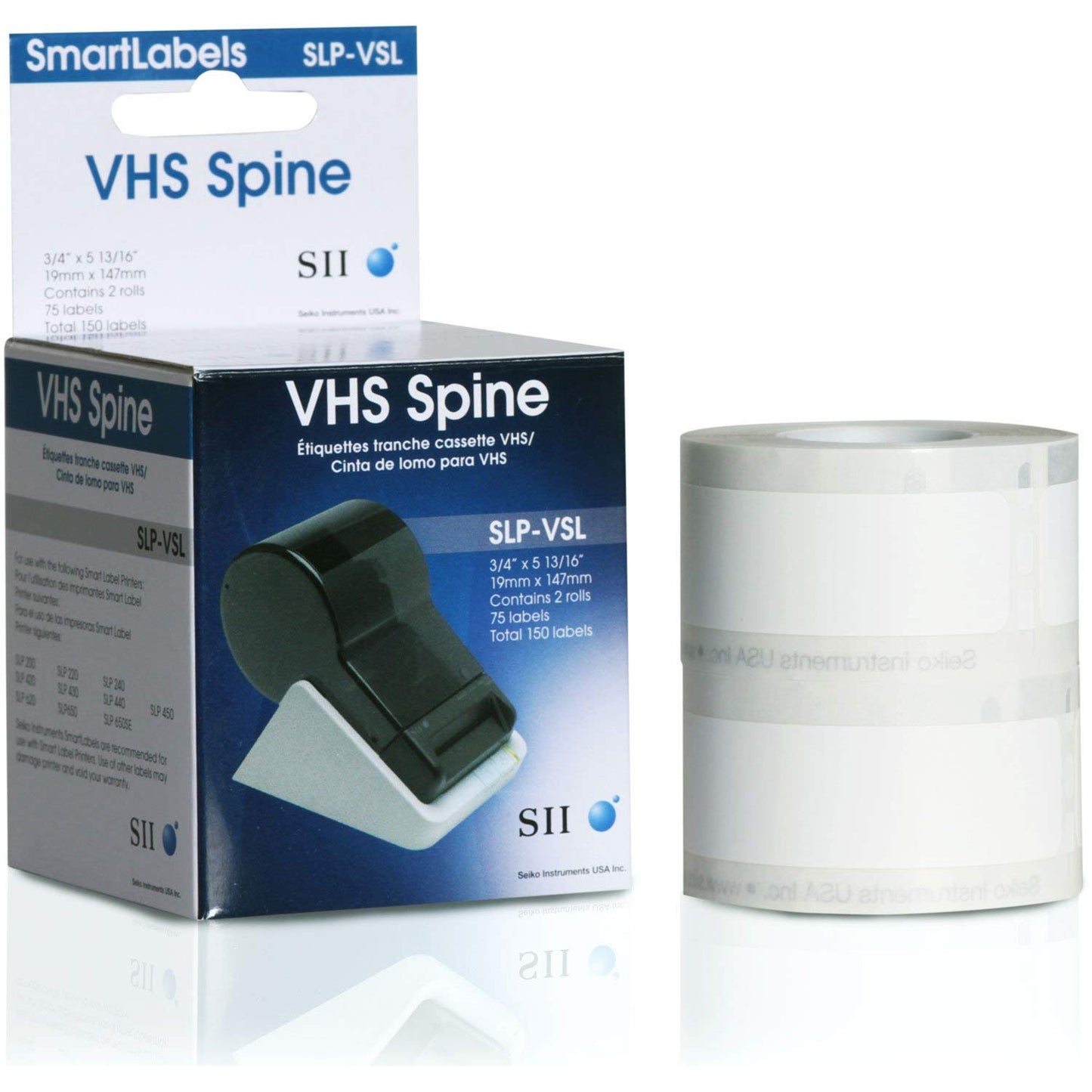 Seiko Video Spine Labels 3/4 x 5-13/16, 2 Rolls
