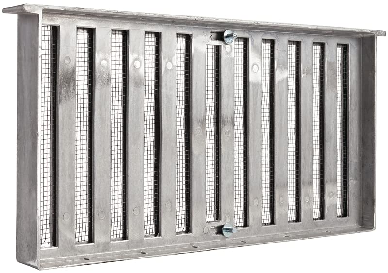 GAF Master Flow 8" x 16" Grate Style Foundation Vent with 28 sq. in. NFA – Prevents Moisture buildup & Foundation Decay with Optimal Airflow - Durable die-cast Aluminum Construction
