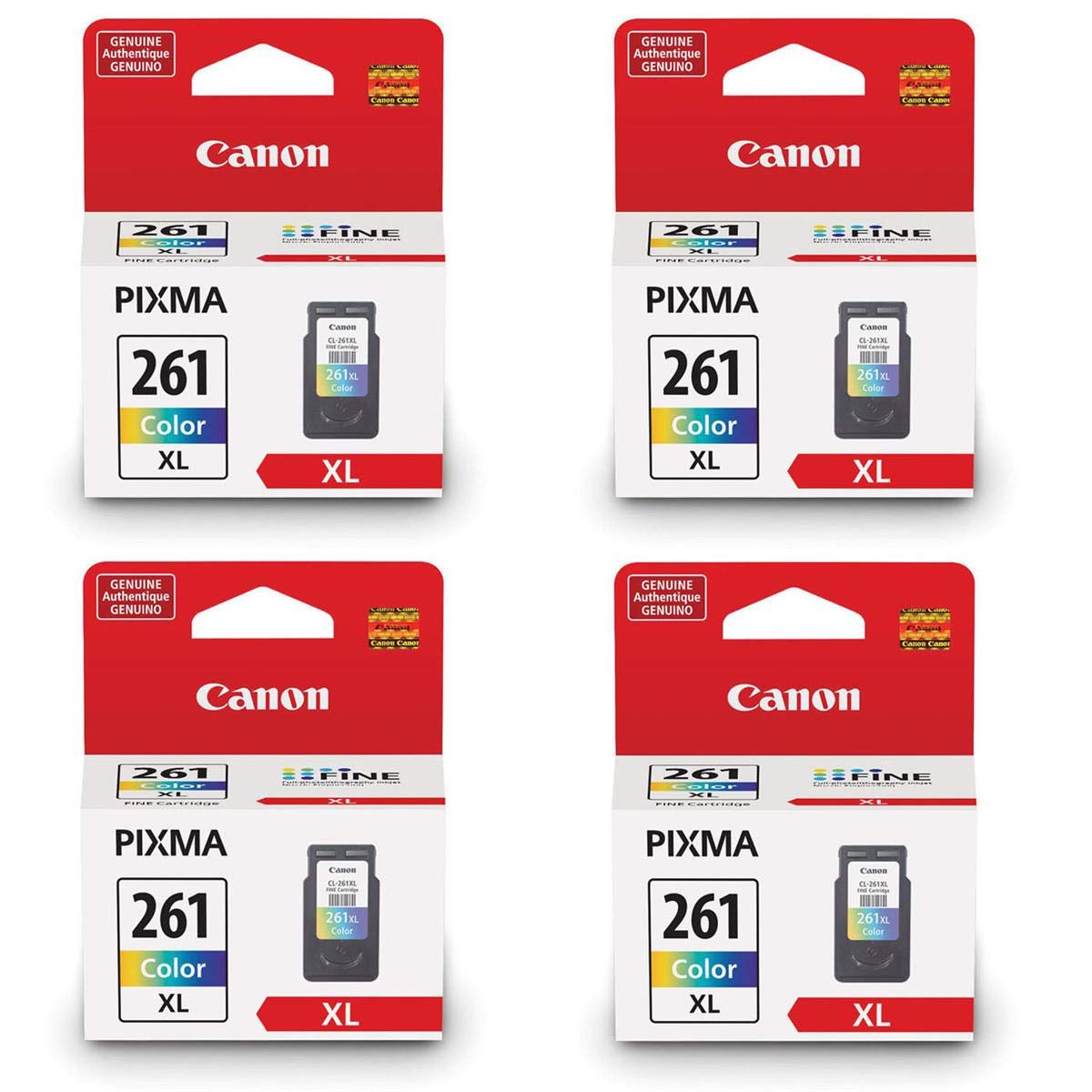 Canon CL-261XL Color Ink Cartridge 4 Pack