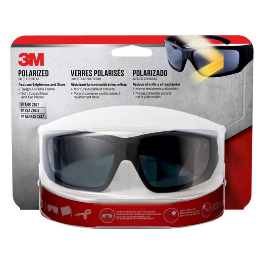3M Polarized Safety Glasses ANSI Z87.1 Certified – Anti-Fog Scratch-Resistant Lenses with UV Protection, Impact-Resistant Wraparound Eyewear with Storage Bag and Lanyard