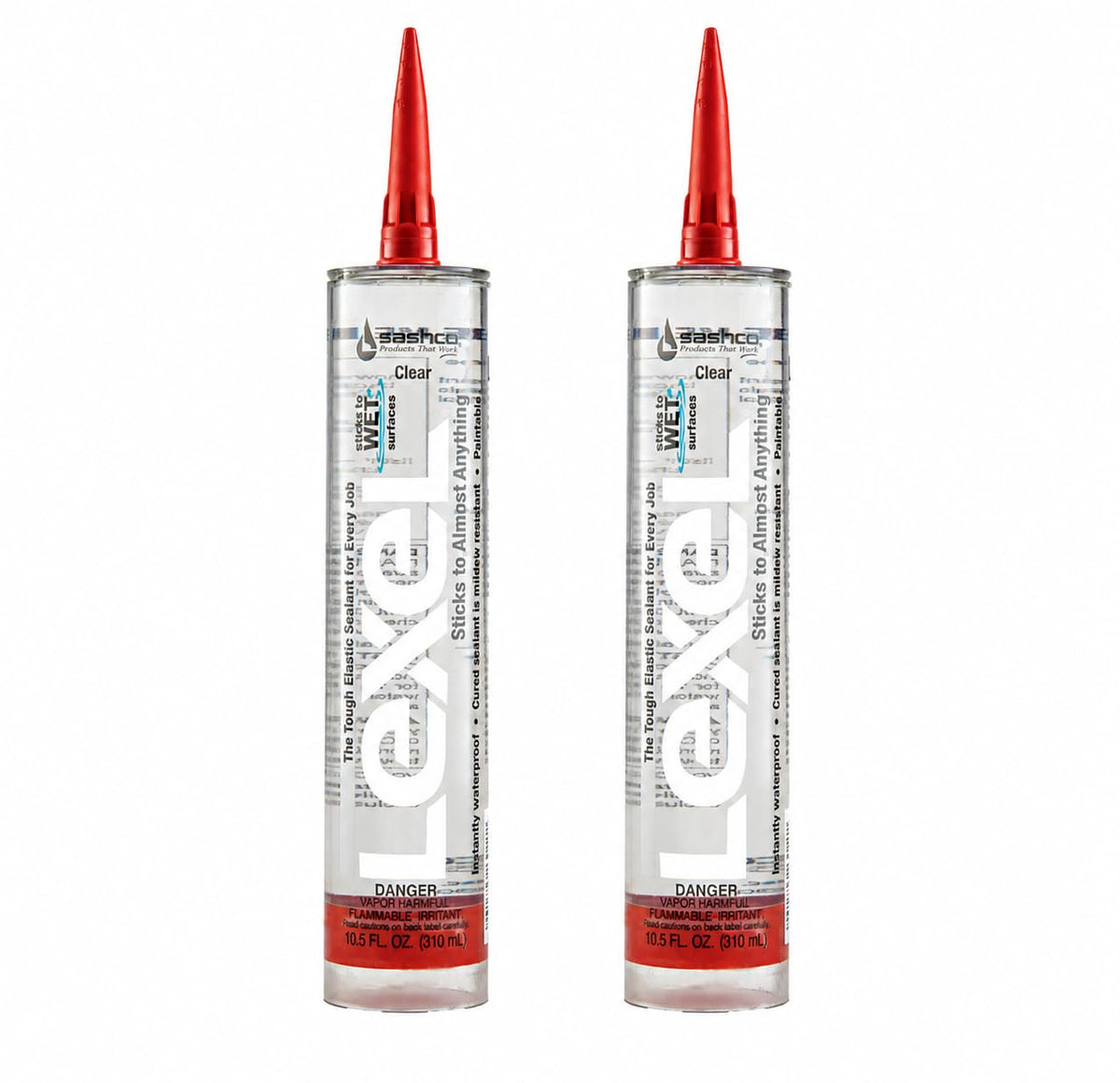 Sashco Inc 13010 2 Pack 10.5 oz. Lexel Adhesive Caulk, Clear