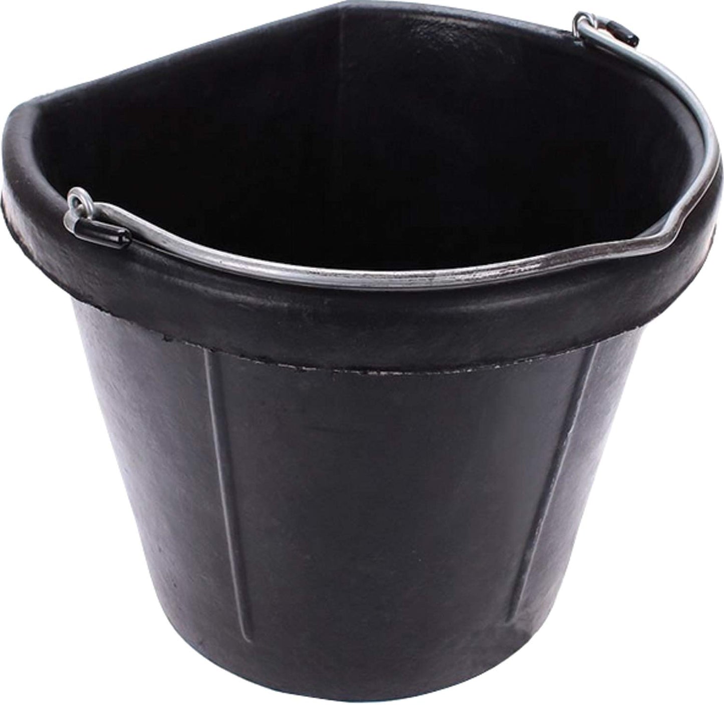 FORTIFLEX Economy Flat Back Feed Bucket 20-Quart Black