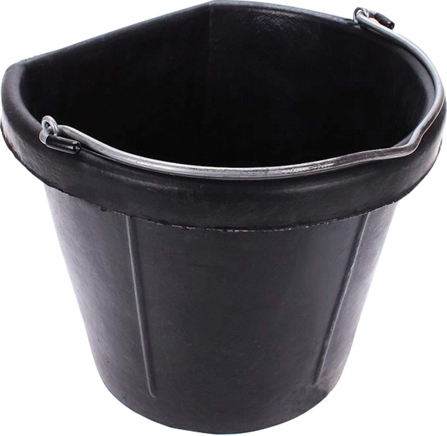 FORTIFLEX Economy Flat Back Feed Bucket 20-Quart Black