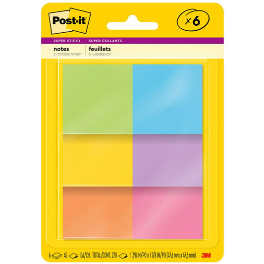 3M Post-it Super Sticky Notes Energy Boost 6-Pack