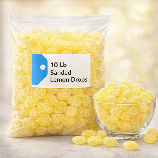 Sanded Lemon Drops Old Fashioned Hard (Gluten Free) in Jar, 10 Lbs 613110