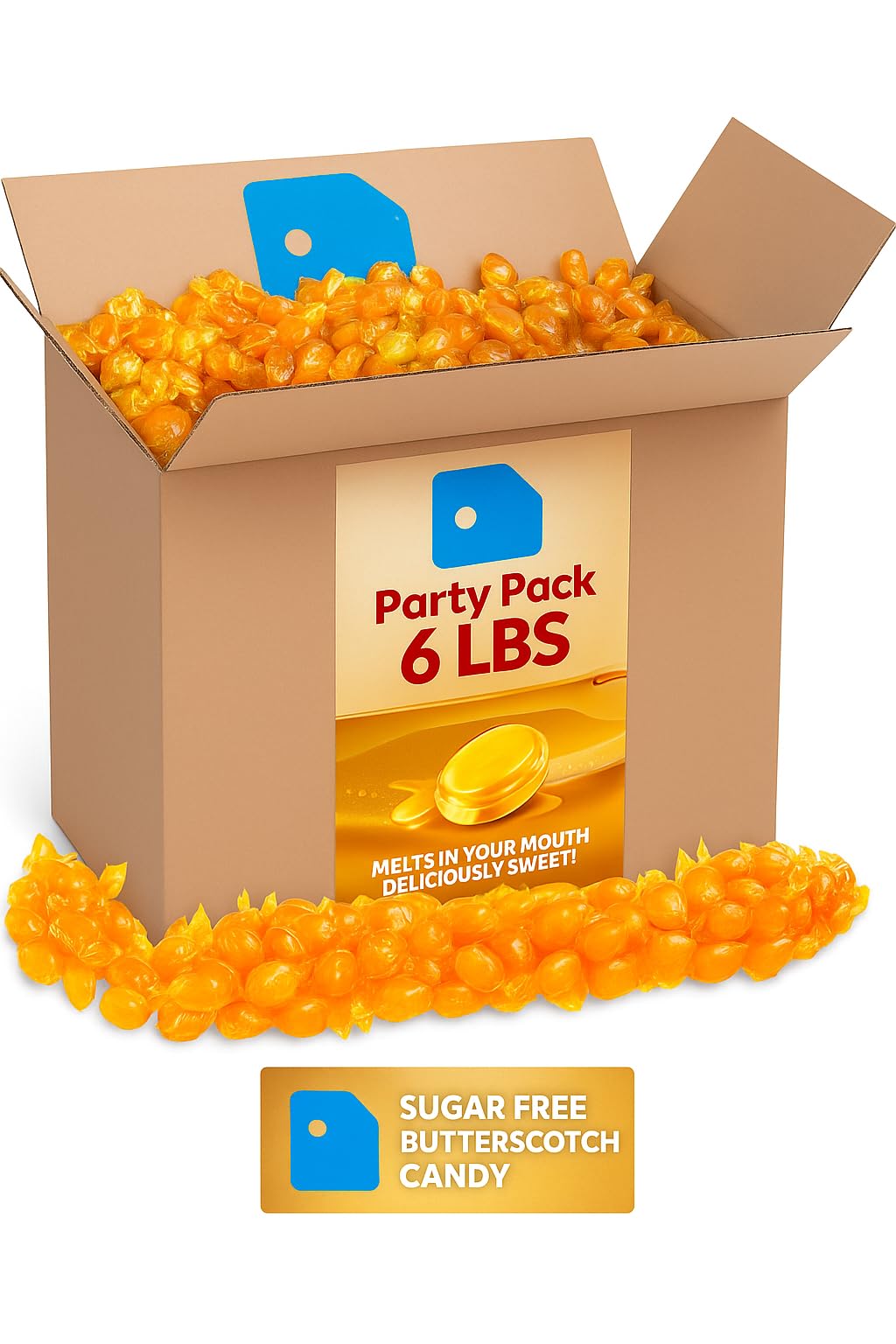 Arcor Sugar-Free Butterscotch Discs 6 lb Bag
