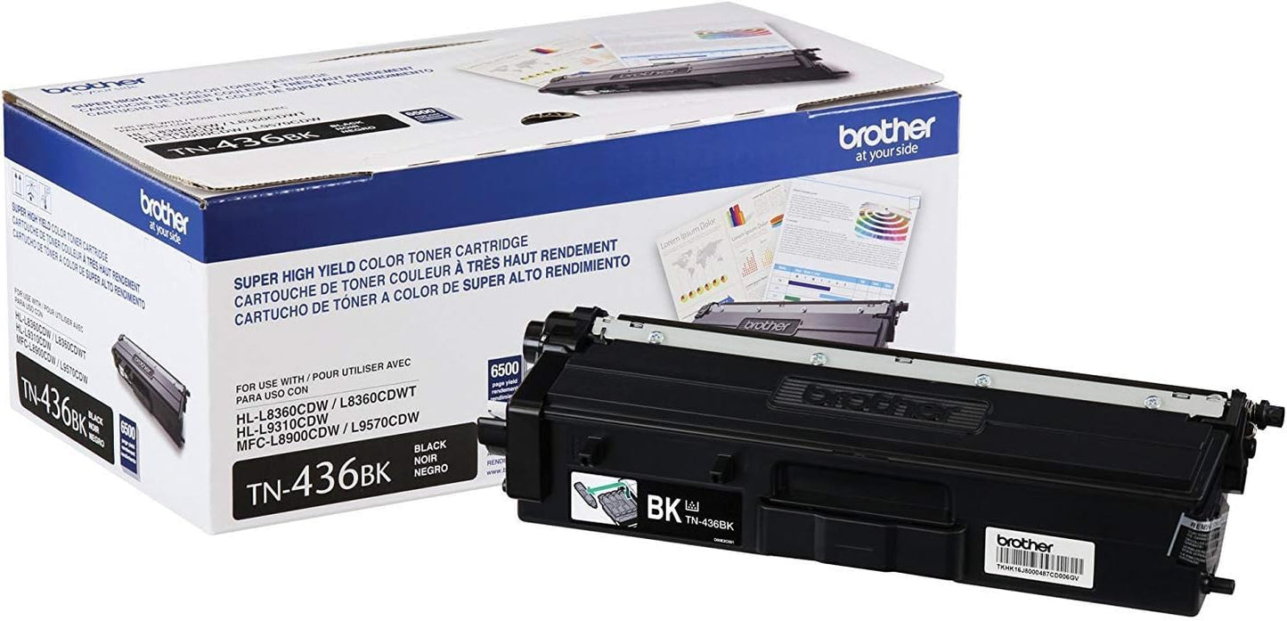 Brother TN436BK Super High Yield Toner-Retail Packaging, Black, Pack of 4