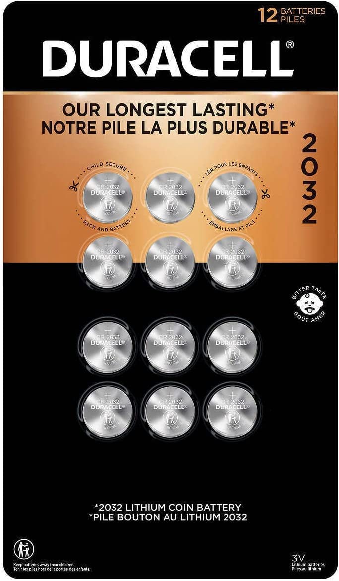 Duracell 2032 Lithium Coin Batteries 12-Pack