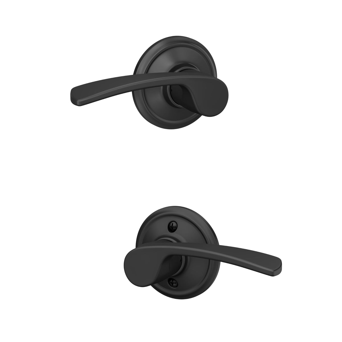 Schlage F10 MER 622 Merano Door Lever Matte Black