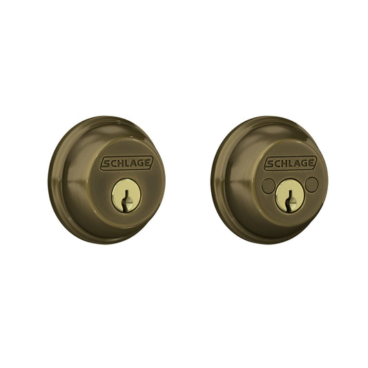 2-CYLINDR DEADBOLT K4 ANT BRSS