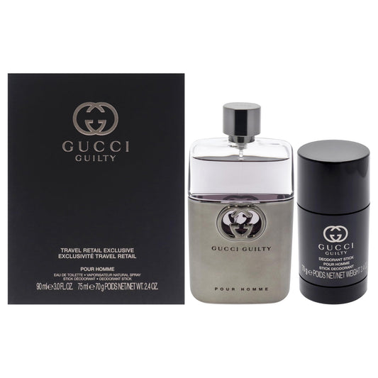Gucci Guilty for Men - 2 Pc Gift Set 3oz EDT Spray, 2.4oz Deodorant Stick