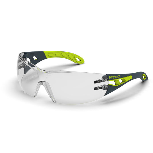 HexArmor MX200 Clear Safety Glasses for Men and Women | Anti-Fog | Scratch Resistant Wrap Around Lenses | Rimless Safety Glasses | Metal-Free | Certified ANSI Z87 | 100% UV Protected Eyewear