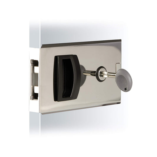 Southco MF-01-110-60 Flush Entry Door Latch, Key Locking, Standard Design, Fits 12.7 (.50 in) Door Thickness, Aluminum, Natural