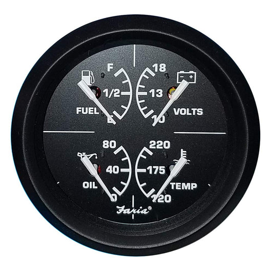 Faria Euro Multifunction Gauge 32851, 4 Inch, Black