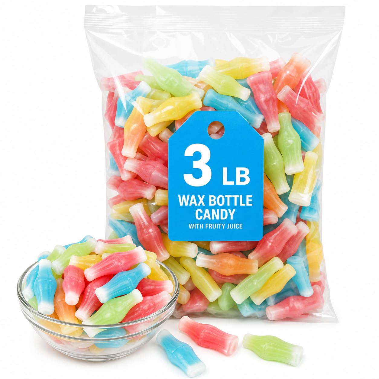 Charms Wax Bottle Candy 3 lb Bulk Bag