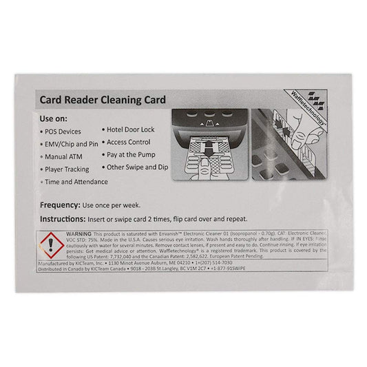 KICTeam - Waffletechnology® Cleaning Cards for Card Reader Payment Machines (40 Cards) - Presaturated with Quick Drying Solution - Made in USA
