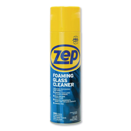 Zep Foaming Glass and Plexiglass Cleaner - 19 oz (Case of 4)