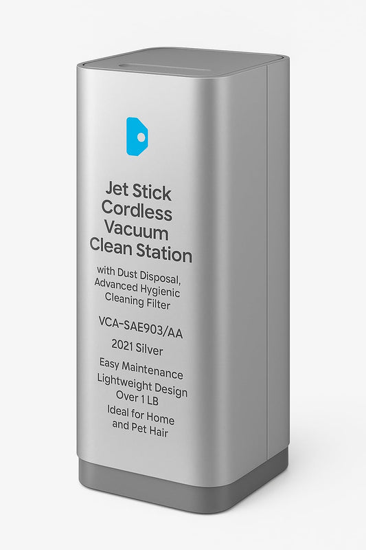 SAMSUNG Jet Stick Cordless Vacuum Clean Station, Dust Disposal with Hygienic Cleaning Filter, VCA-SAE903/AA, 2021, Silver