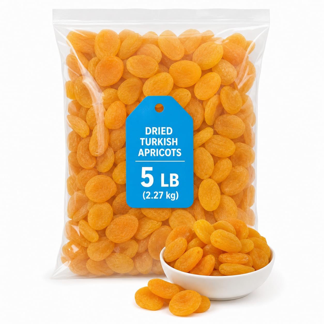 Imported Dried Turkish Apricots 5 lb Bulk Bag