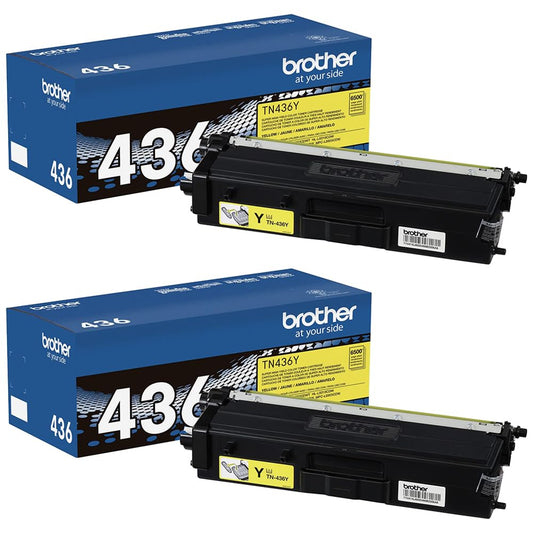 Genuine Super High Yield Toner Cartridge, TN436Y, Replacement Yellow Toner, Page Yield Up to 6,500 Pages, Amazon Dash Replenishment Cartridge, TN436