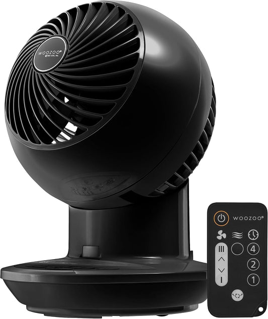 WOOZOO Desk Fan with Remote, Oscillating, Black