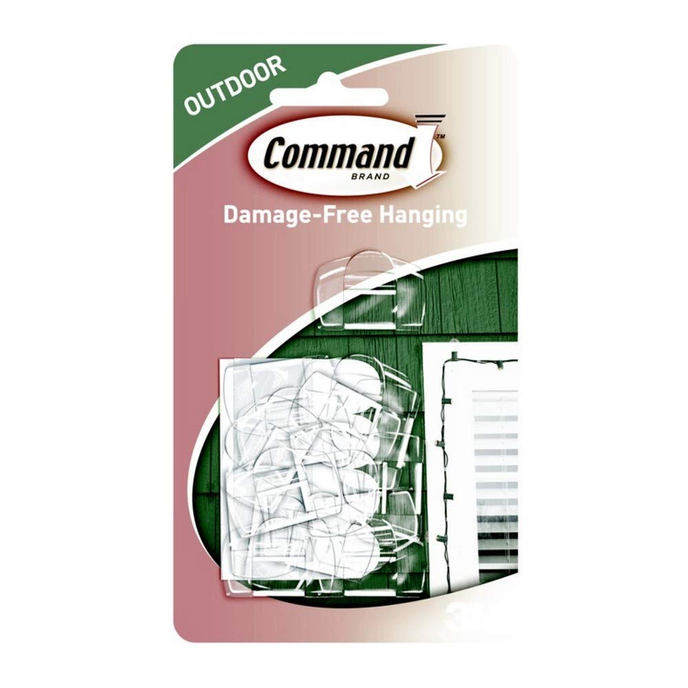 3M Command Strips Clear Outdoor Light Clips 16 Count