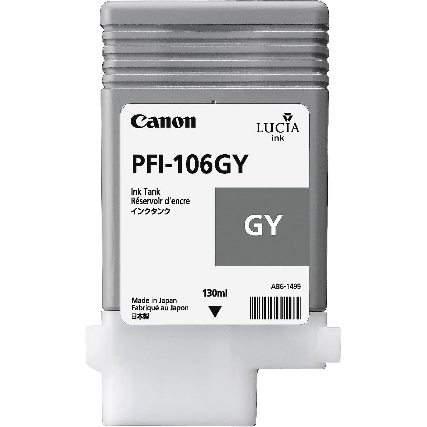 Canon PFI-106GY 6630B001AA iPF6400 iPF6450 Ink Cartridge (Gray) in Retail Packaging