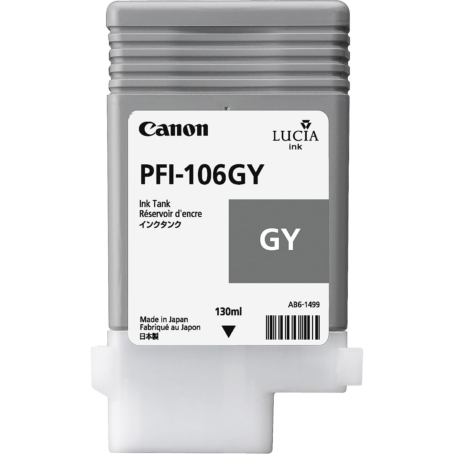 Canon PFI-106GY 6630B001AA iPF6400 iPF6450 Ink Cartridge (Gray) in Retail Packaging