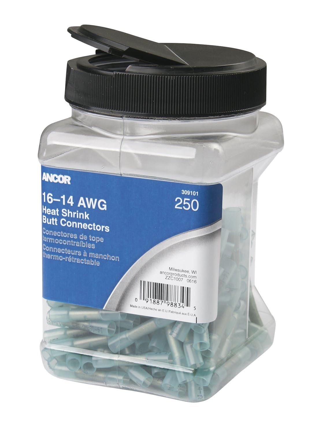 Ancor 16-14 AWG Heat Shrink Butt Connector 250-Pack