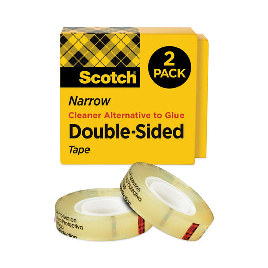 Scotch Double Sided Tape 2/Pkg-1/2"X1296"