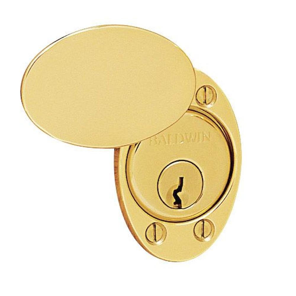 Baldwin 6755 Oval Cylinder Lock Cover Plate Brass