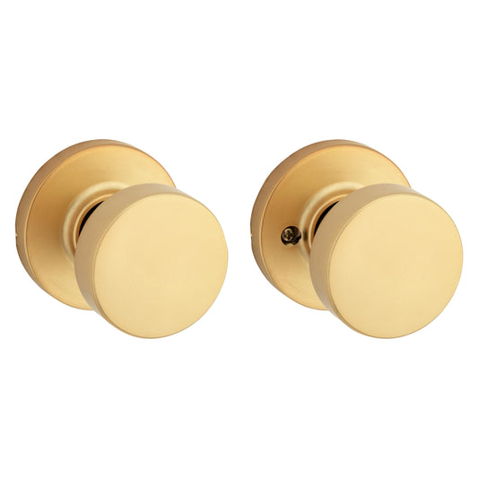 Kwikset Pismo Passage Door Knob Satin Brass