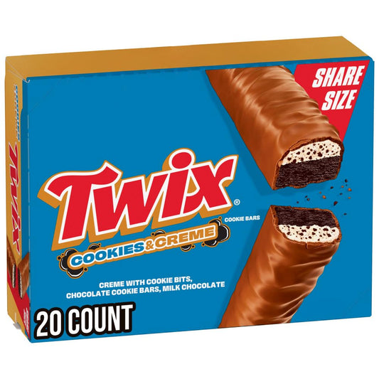 TWIX Cookies & Creme Share Size 2.87oz 20 Pack
