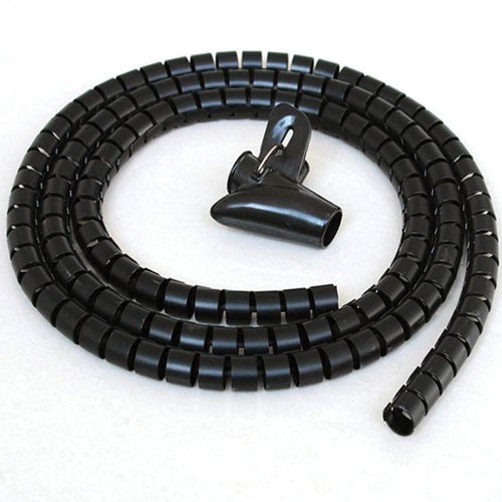 CableWholesale 5ft Split Loom Cable Wrap 15mm Black