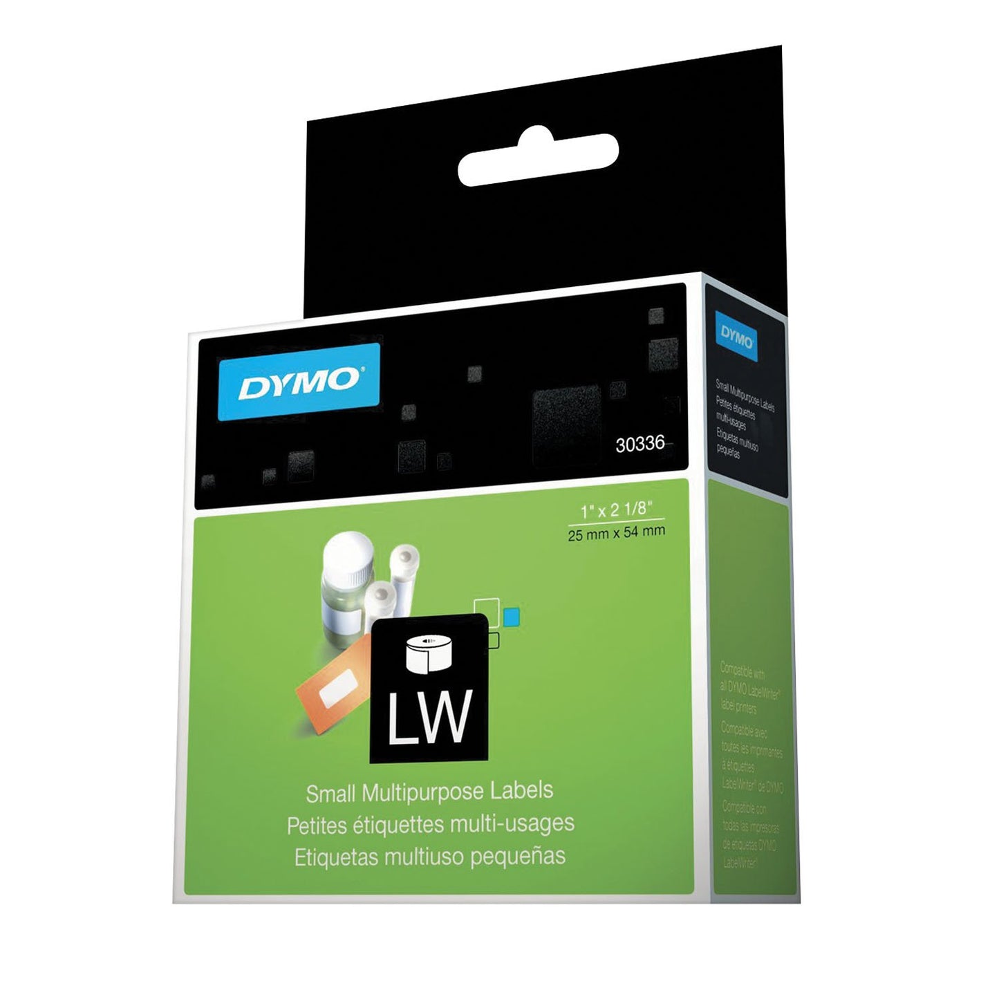 DYMO 30336 White Paper Label 1" x 2-1/8"