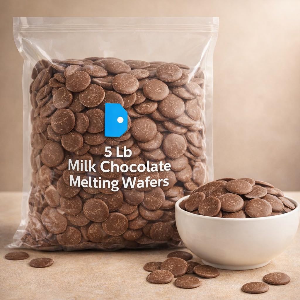 Milk Chocolate Melting Wafers - 5 pounds of Milk Chocolate Cocoa Lite, Perfect for Melting and Dipping, Premium Quality Chocolate Wafers for All Your Baking Needs - 80oz by ASOZI