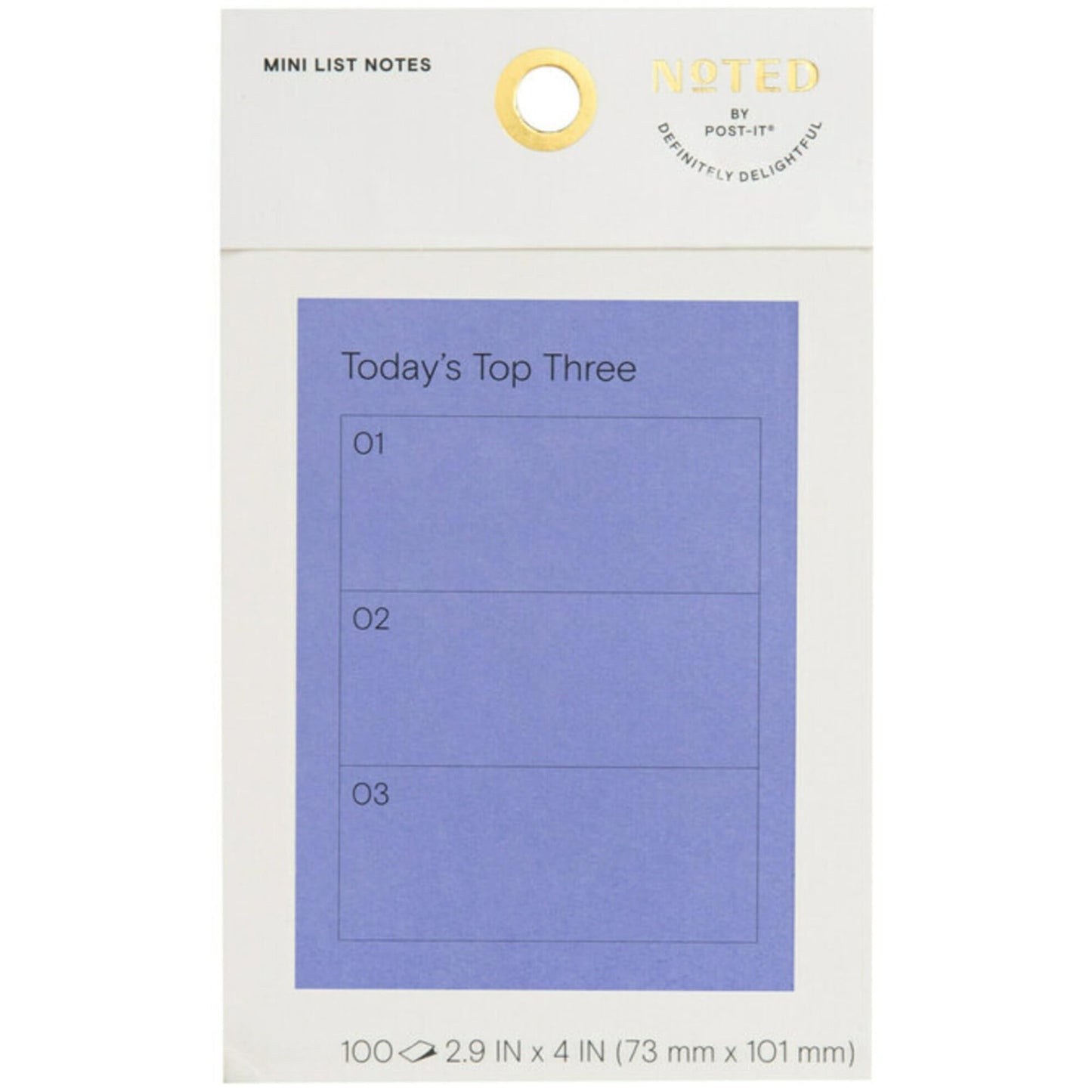 Post-it Noted Habit Tracker Notes 4" x 2-15/16" 100ct Periwinkle