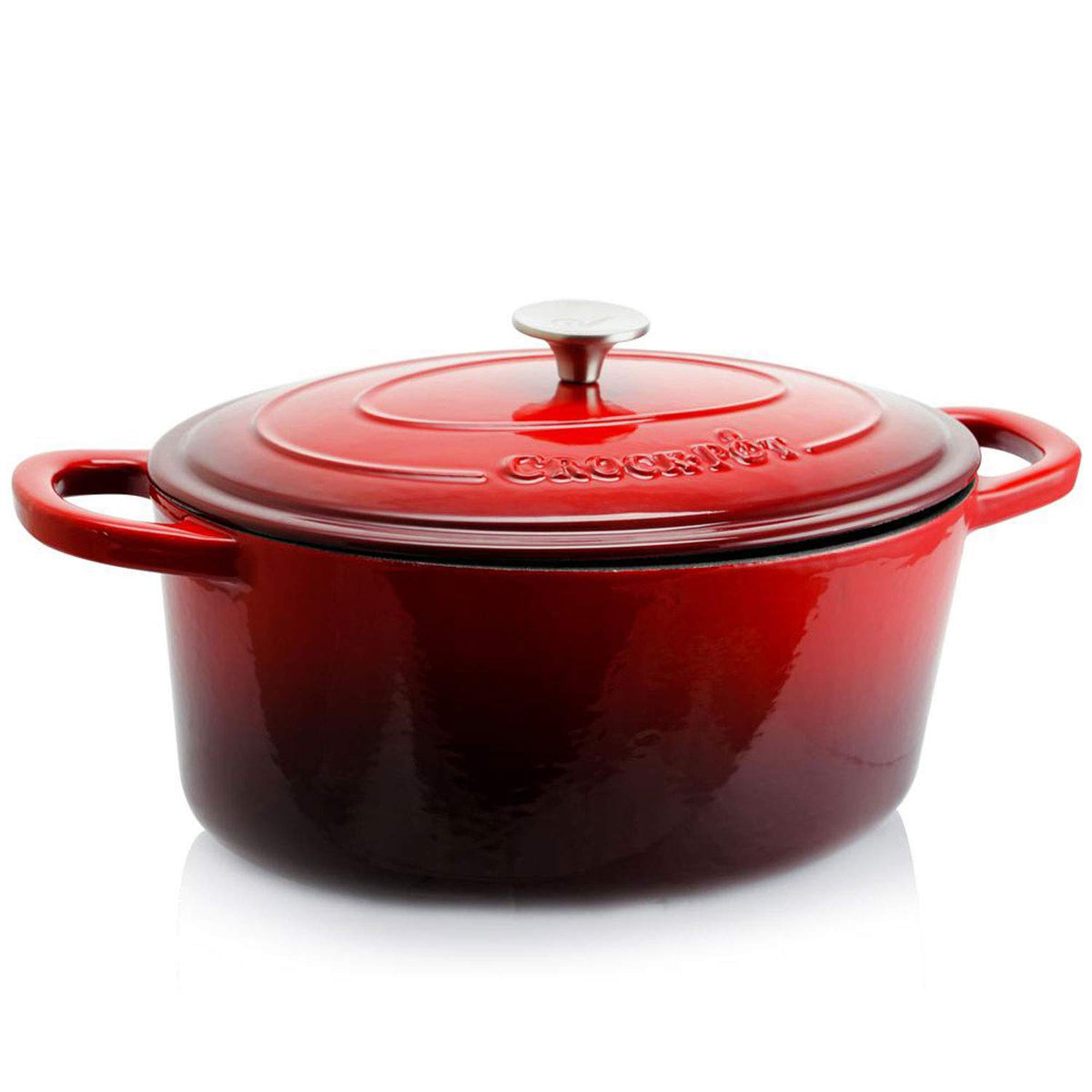 Crock-Pot Artisan 7-Quart Cast Iron Dutch Oven, Scarlet Red