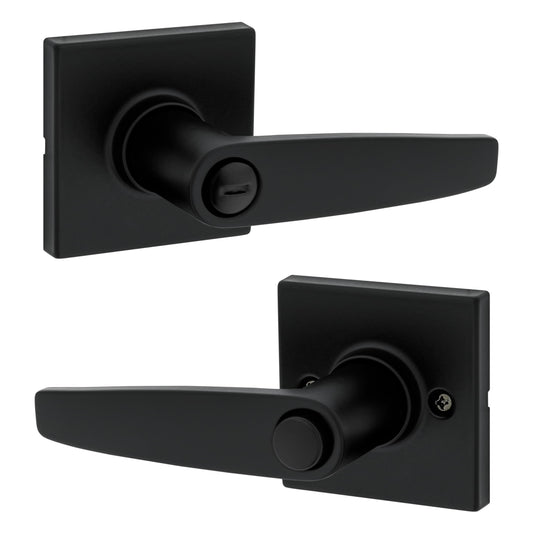 Kwikset Safelock SL4000WISQT-514 Winston Privacy Lever Matte Black