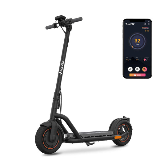 NAVEE Electric Scooter Off-Road N65, 800W Max Power & 10"X3" Pneumatic Tires, 40-45 Miles Range and 20 MPH, Handle Folding Design, Shock Absorbing Scooter for Commuting Travel
