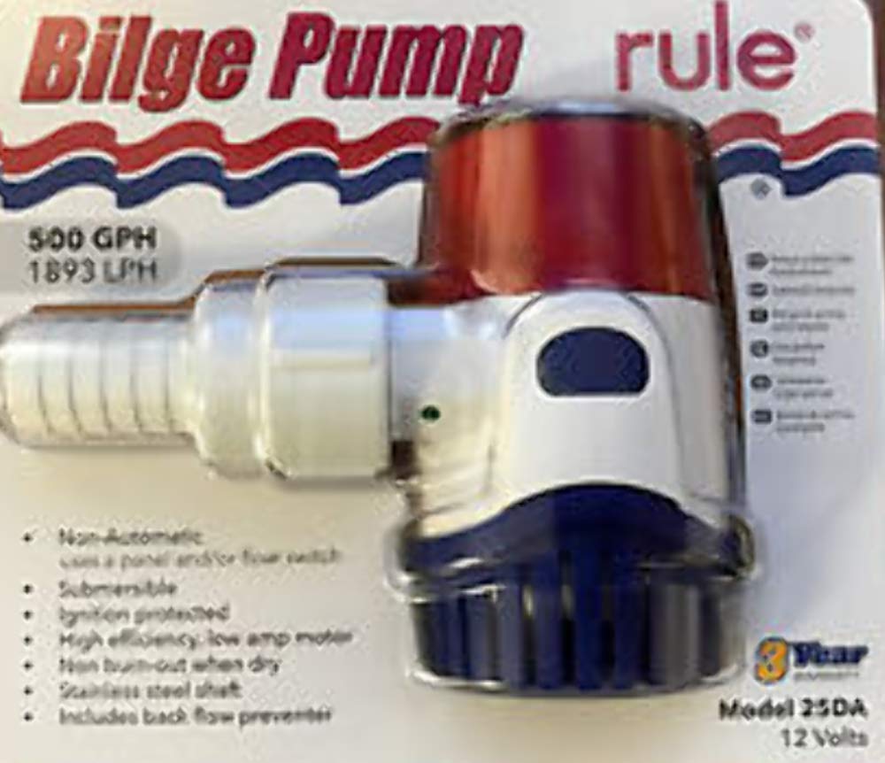 Rule 25DA Bilge Pump 500 GPH 12V