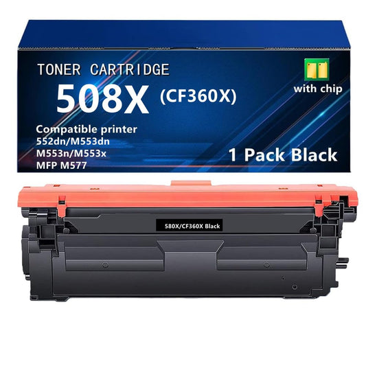 HP 508X Black High-yield Toner Cartridge for HP Printers | Works with Color LaserJet Enterprise M552, M553; Color LaserJet Enterprise MFP M577 Series | CF360X