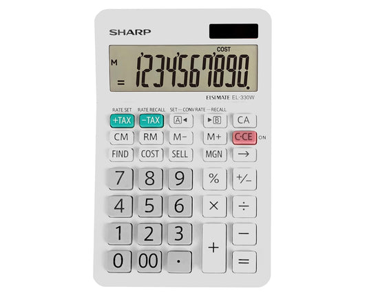 SHARP EL330W Twin Power Calculator 10-Digit